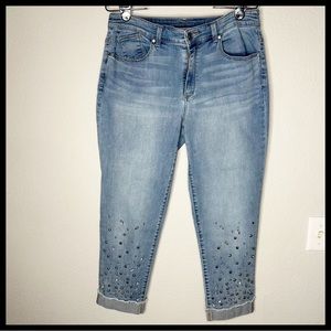 Womens Chicos Boyfriend Ankle Embellished Jeans Size .5
